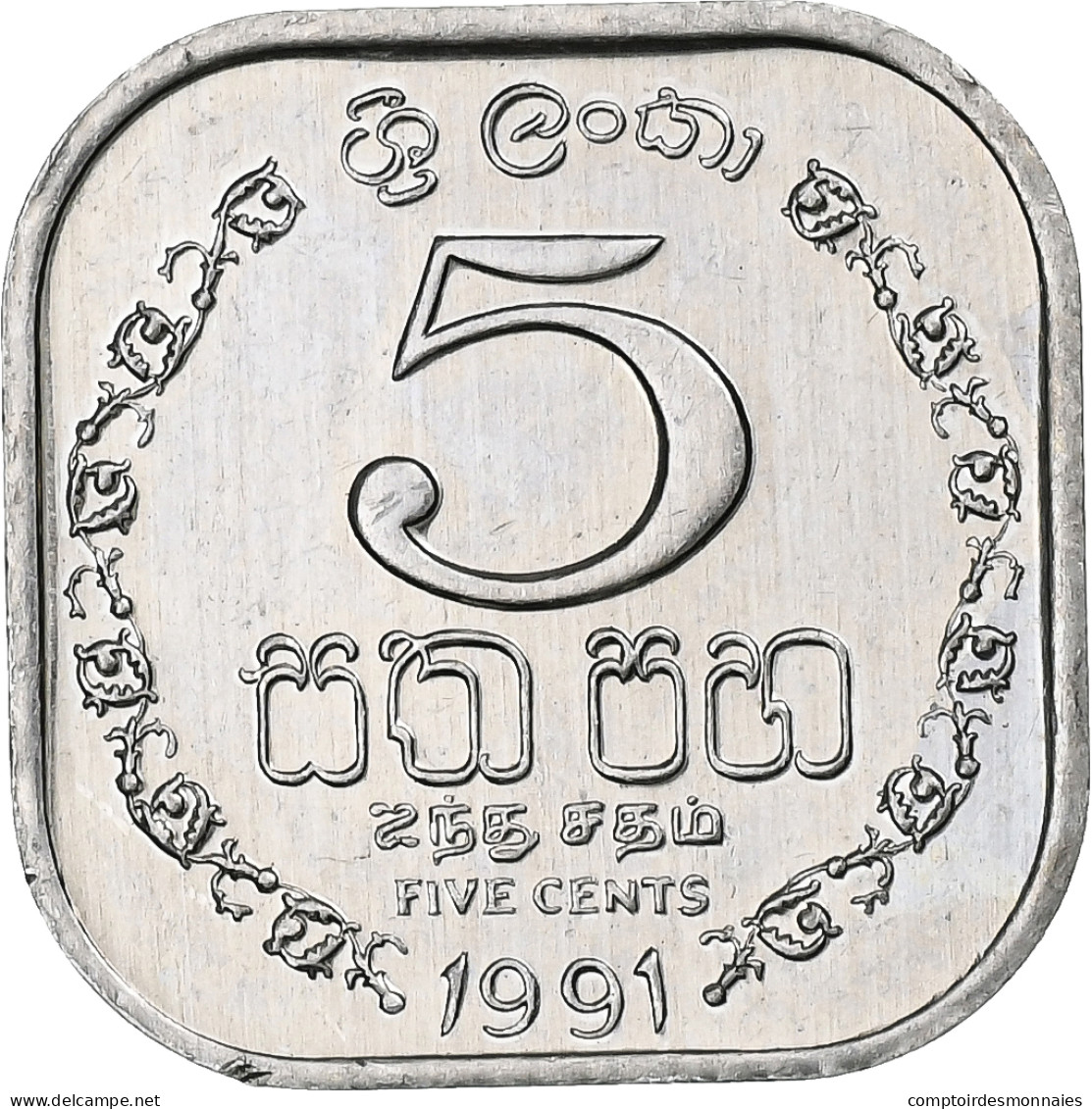 Sri Lanka, 5 Cents, 1991, Aluminium, SPL, KM:139a - Sri Lanka