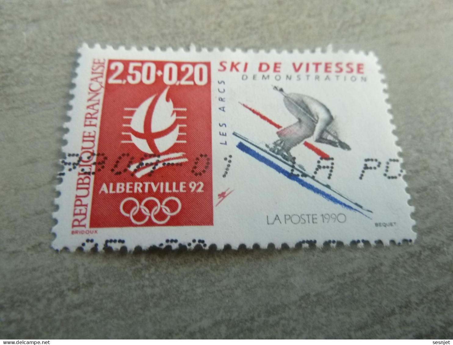 Les Arcs - Ski De Vitesse - Yt 2739 (2675) - 2f.50+20c. - Rouge, Gris Et Bleu - Oblitéré - Année 1992 - - Hiver 1992: Albertville