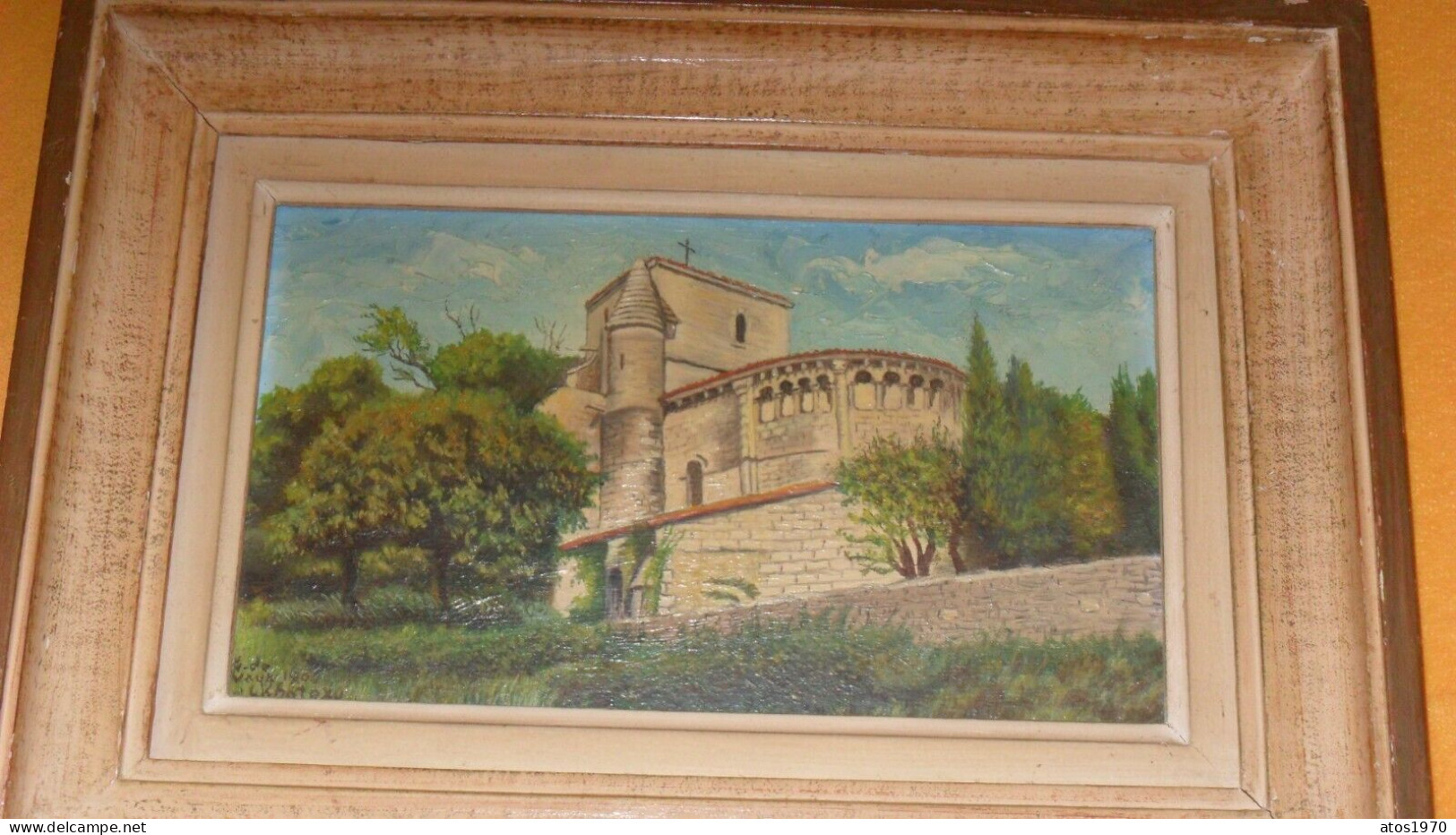 PEINTURE ANCIENNE DE 1904 EGLISE ROMANE DE VAUX SUR MER SIGNE LKHATEXU ?.. - Other & Unclassified