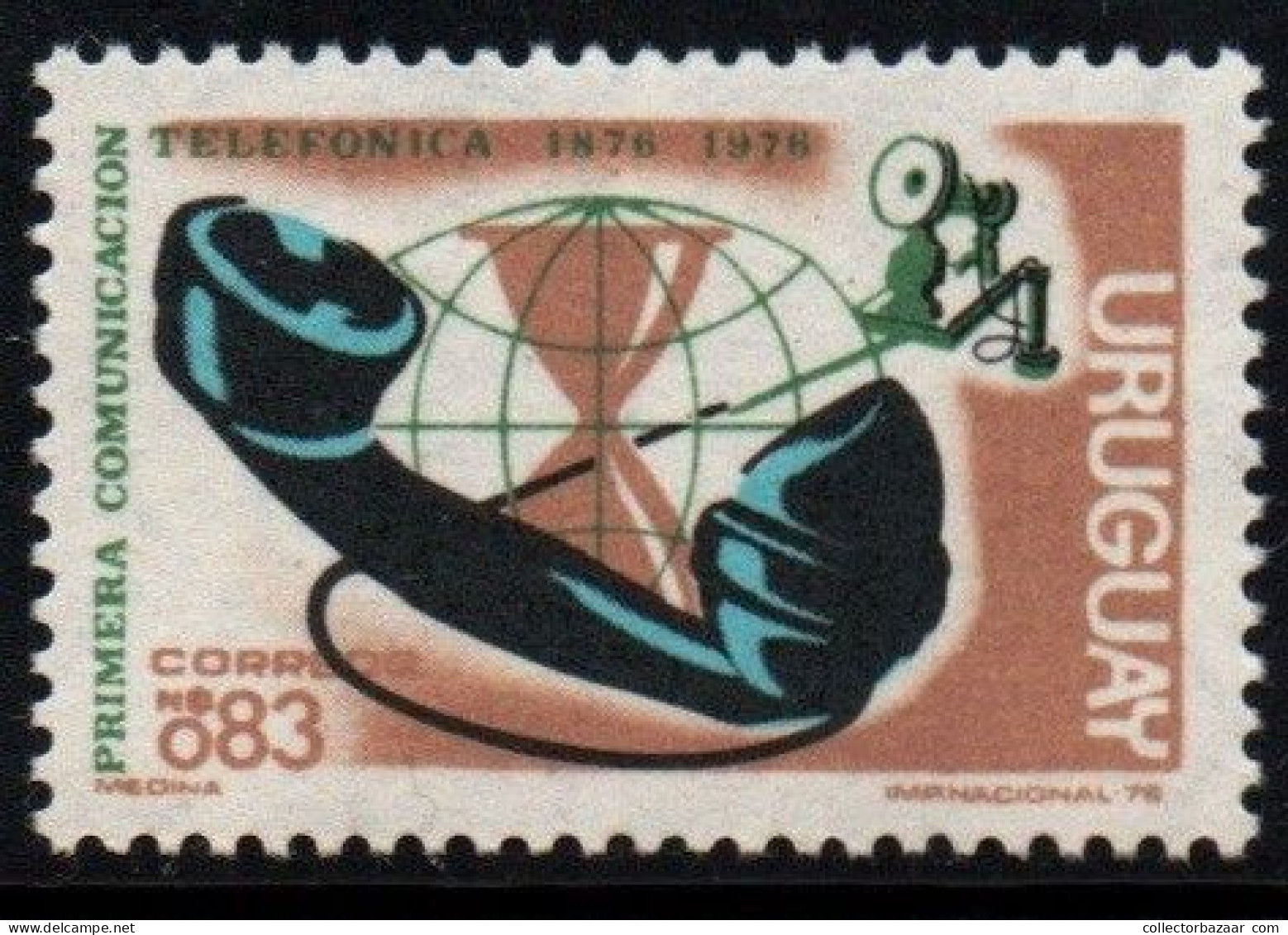 1976 Uruguay Centenary Of First Telephone Call By Alexander Graham Bell #935 ** MNH - Uruguay