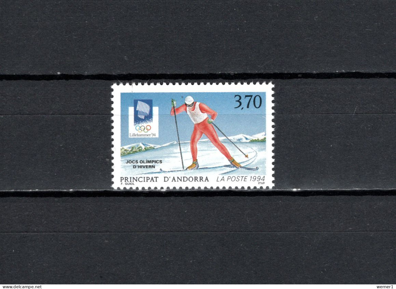 Andorra French 1994 Olympic Games Lillehammer Stamp MNH - Invierno 1994: Lillehammer