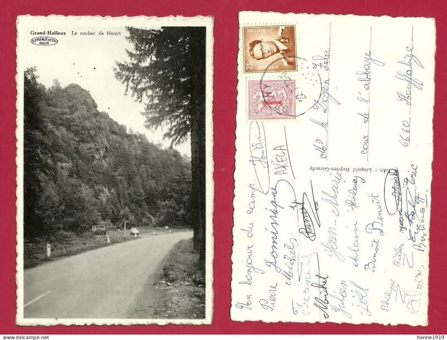 Grand Halleux Le Rocher De Hourt Cachet Gouvy 1972 Photo Carte Luxembourg Htje - Vielsalm