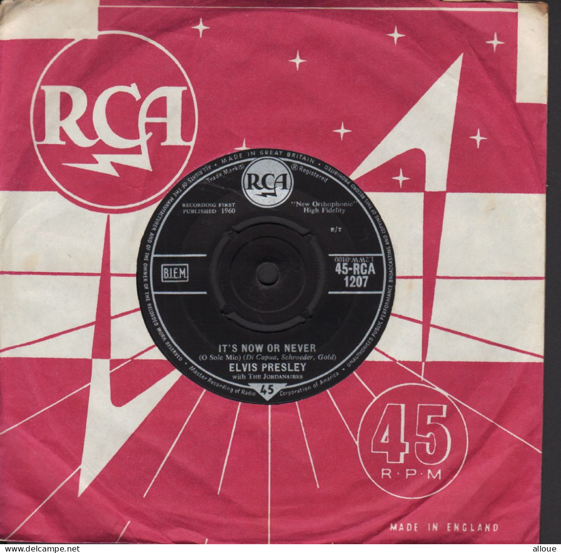 ELVIS PRESLEY - UK SG - IT'S NOW OR NEVER + MAKE ME KNOW IT - Rock