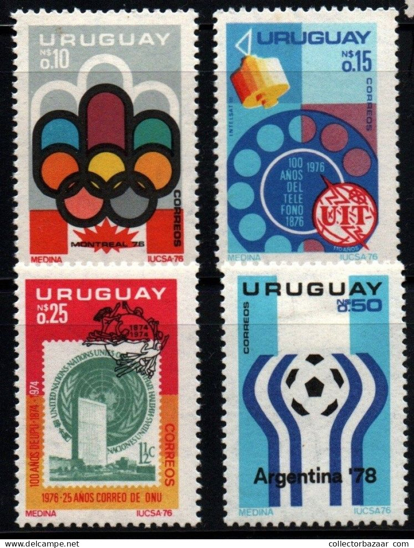 1976 Uruguay JJOO Telephone United Nations And 1978 Soccer World Cup  #938 - 941 ** MNH - Uruguay