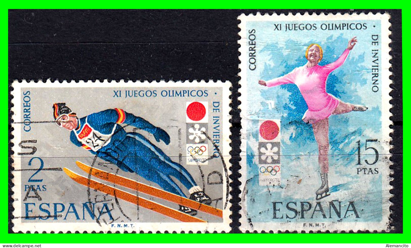 ESPAÑA.-  SELLOS AÑOS 1972 -. .JUEGOS OLIMLICOS DE INVIERNO SAPPORO - SERIE.- - Used Stamps