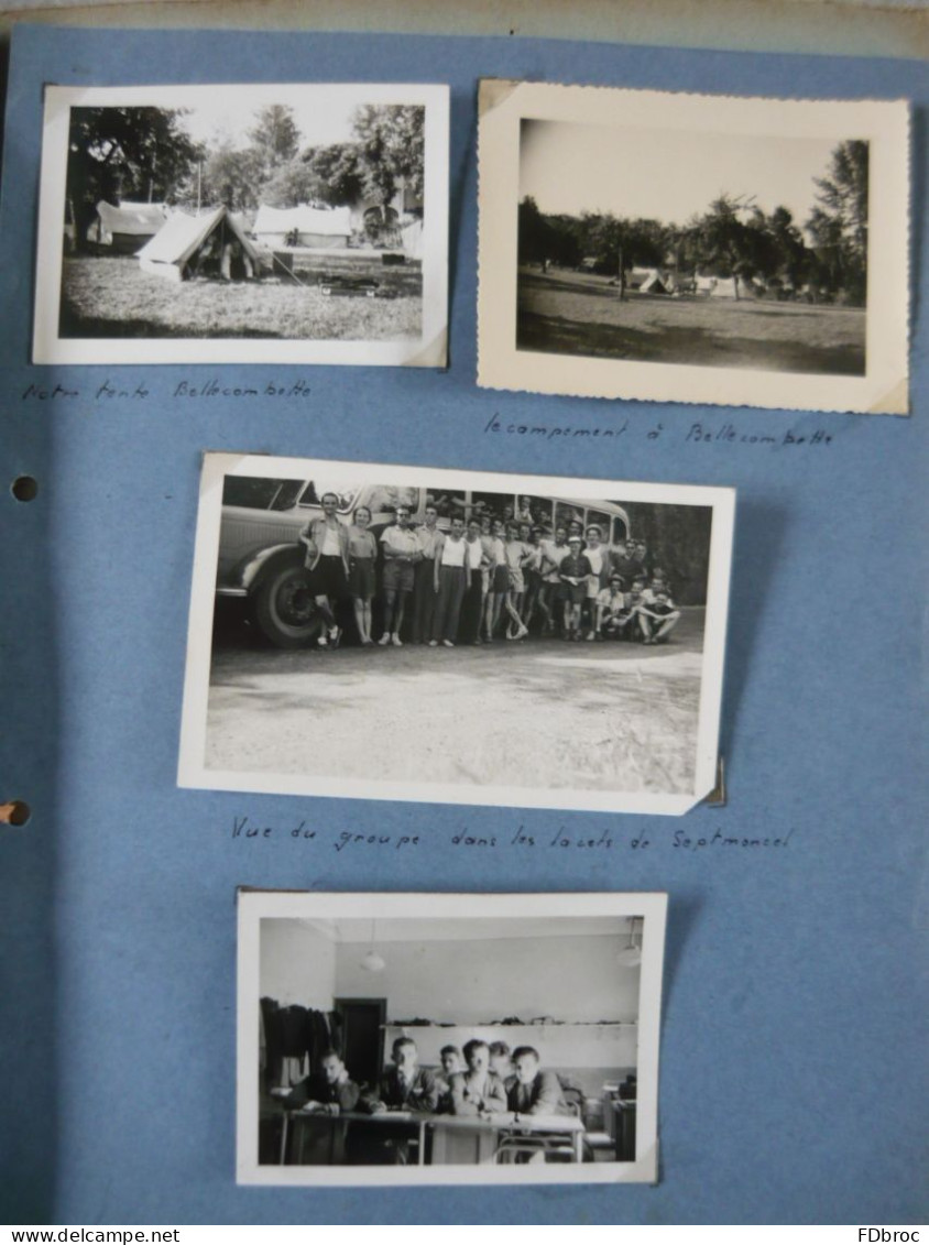 ALBUM PHOTO et RECIT voyage fin d'année 1950 Ecole d'Instituteurs LONS LE SAUNIER ( ancien document original )