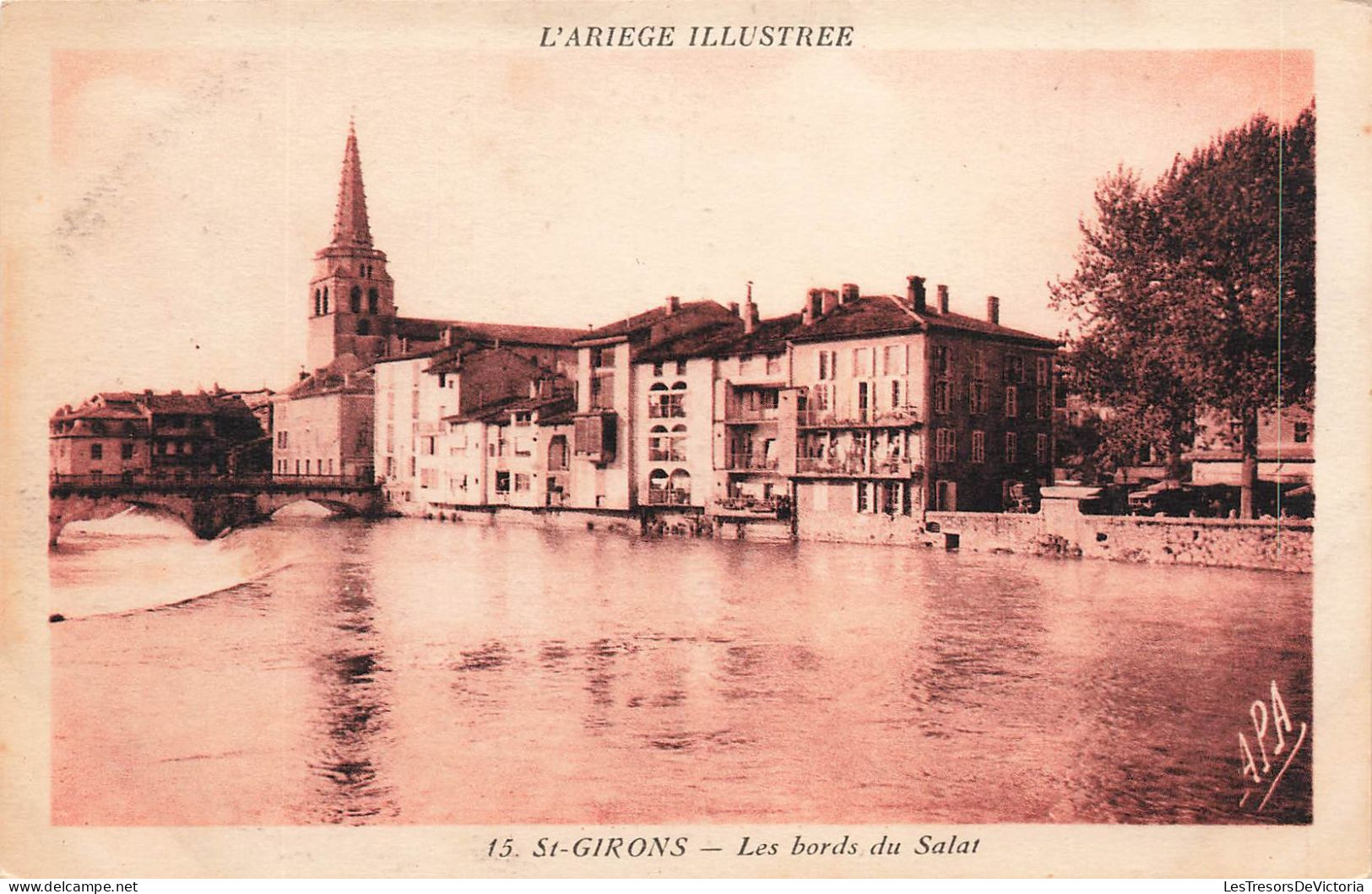 FRANCE - L'Ariège Illustrée - St Girons - Les Bords Du Salat - Vue Panoramique - Carte Postale Ancienne - Saint Girons