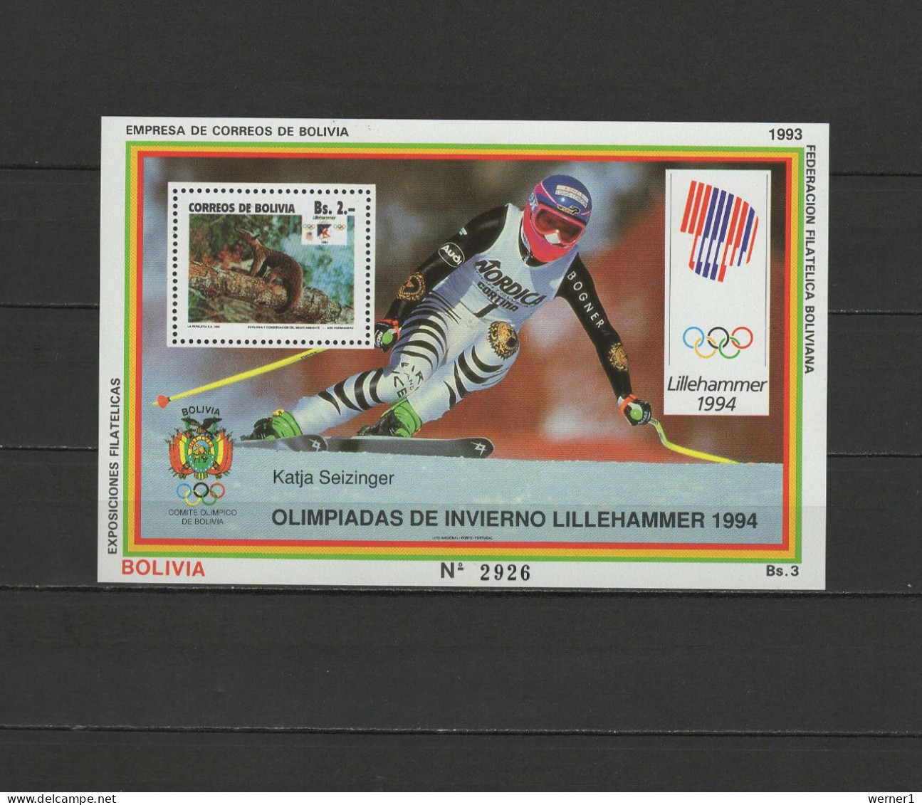 Bolivia 1993 Olympic Games Lillehammer S/s MNH - Invierno 1994: Lillehammer