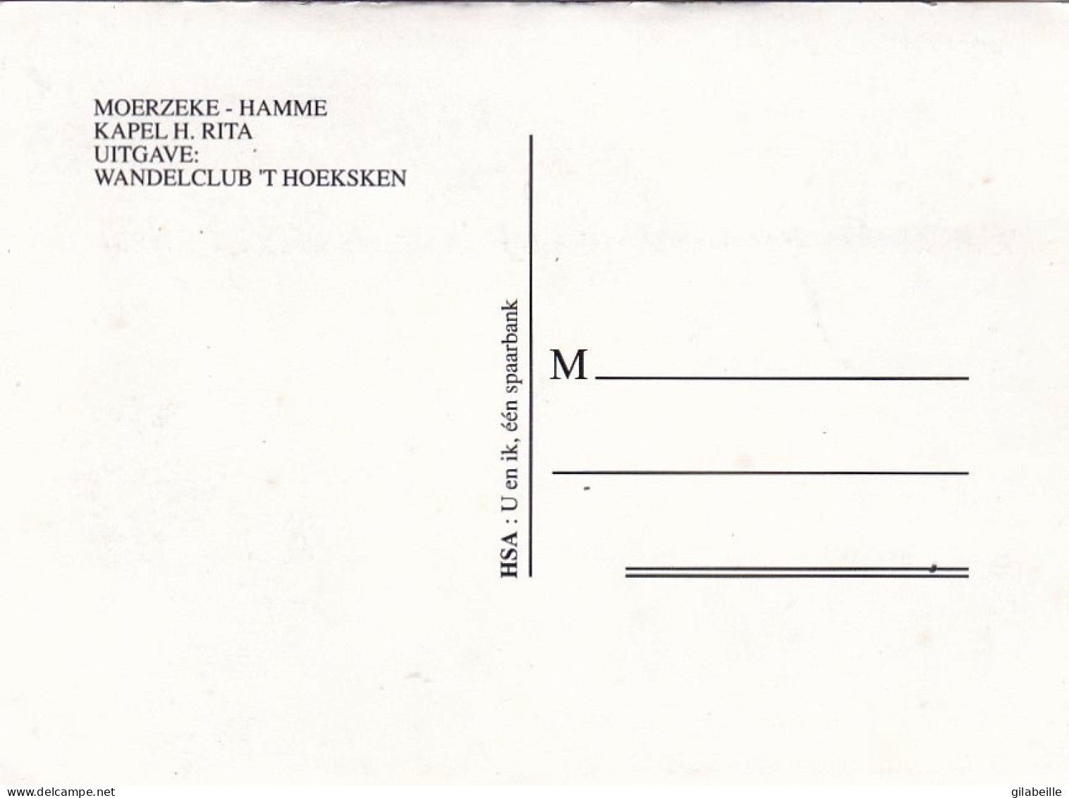 MOERZEKE - HAMME - Kapel H.Rita - Uitgave Wandelclub T Hoeksken - Hamme