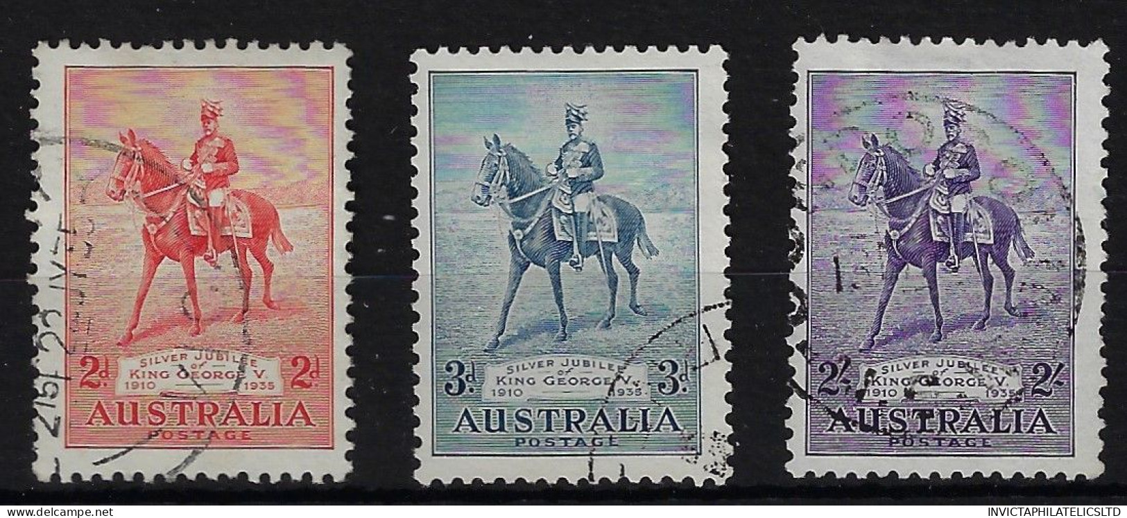 AUSTRALIA SG156/8, 1935 JUBILEE SET, GOOD USED - Usati