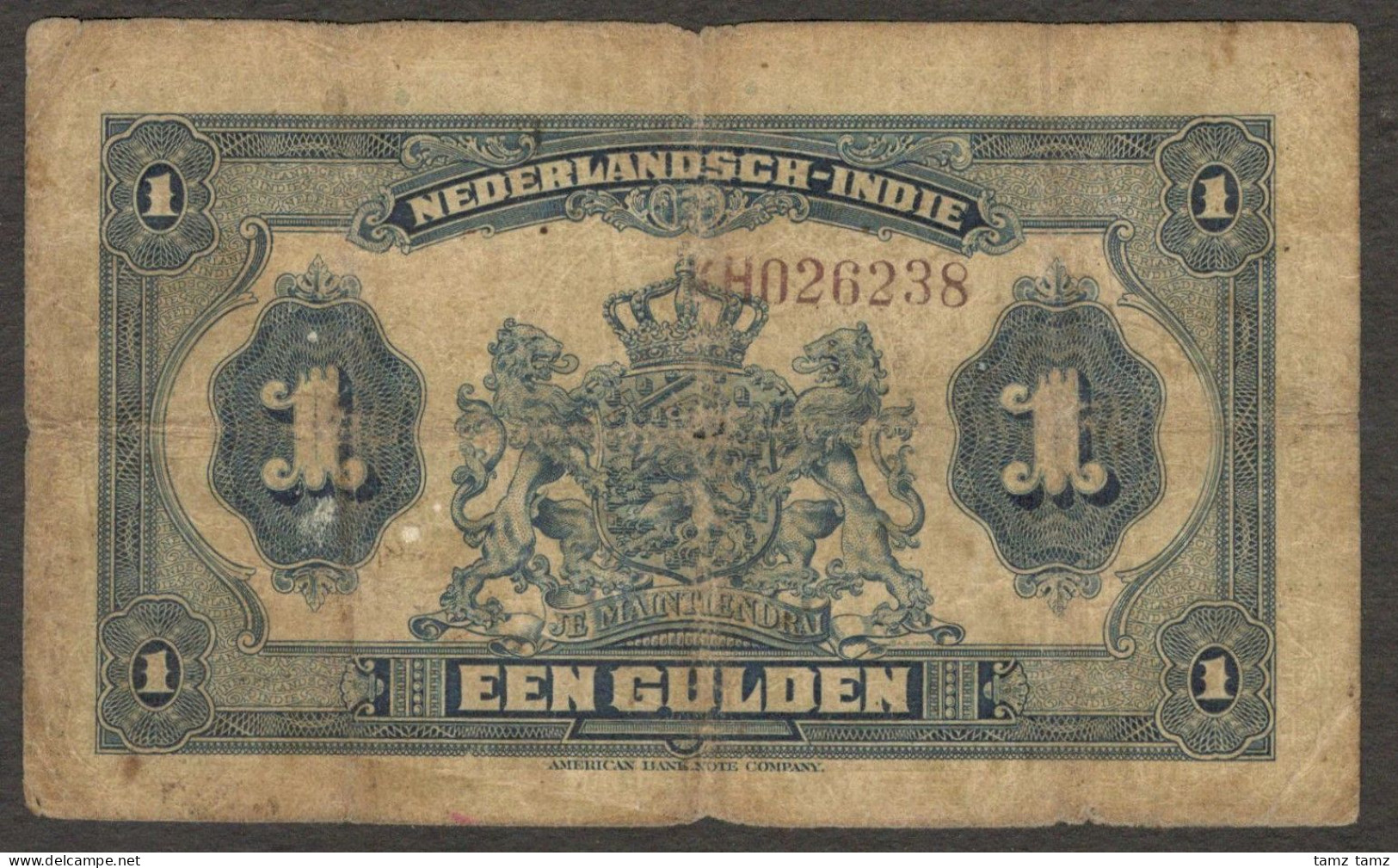 Netherlands Indies 1 Gulden Queen Wilhelmina Muntbiljet P-100 1920 VG Scarce - Dutch East Indies