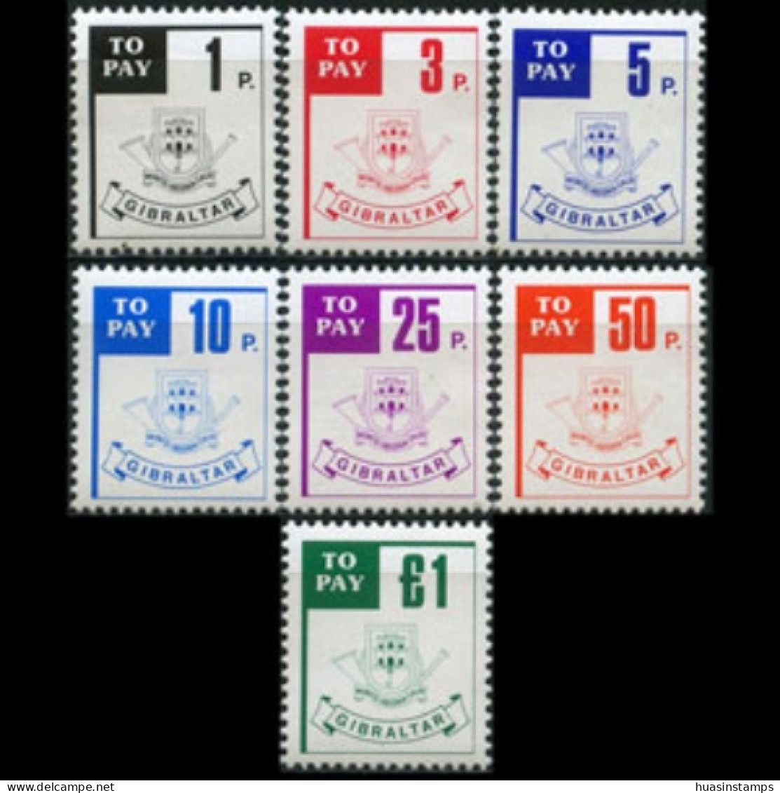 GIBRALTAR 1984 - Scott# J13-9 Arms Set Of 7 MNH - Gibilterra