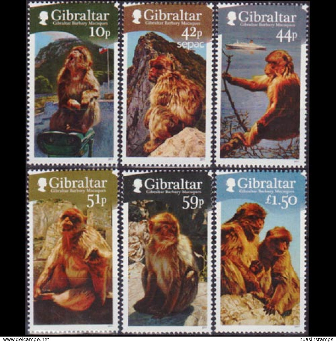 GIBRALTAR 2011 - Scott# 1290-5 Barbary Monkeys Set Of 6 MNH - Gibilterra