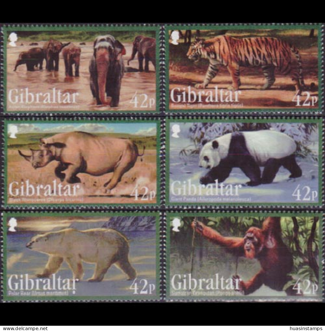 GIBRALTAR 2011 - Scott# 1284-9 Endang.Animals Set Of 6 MNH - Gibilterra