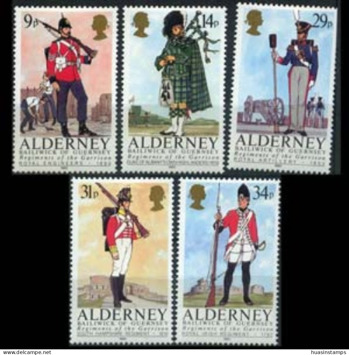 ALDERNEY 1985 - Scott# 23-7 Mil.Uniforms Set Of 5 MNH - Alderney