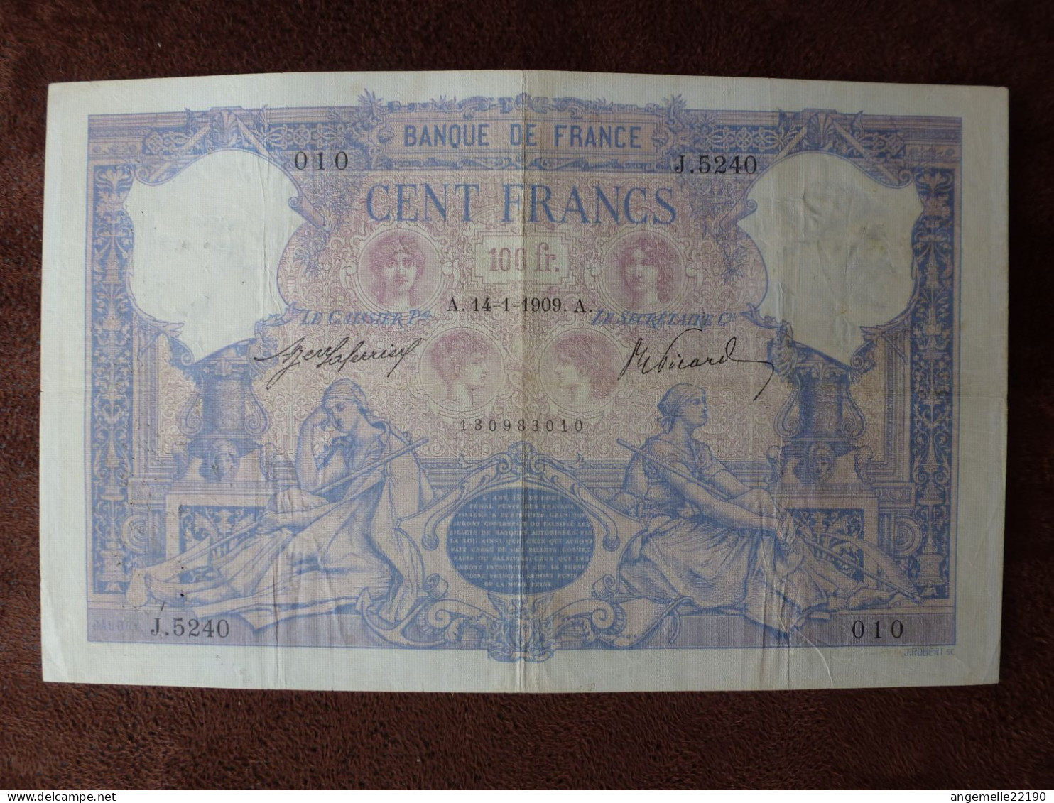 1 Billets De  100 FR  BLEU  DE 1909 / FAY 21/22  LETTRE A   TTB - ...-1889 Anciens Francs Circulés Au XIXème