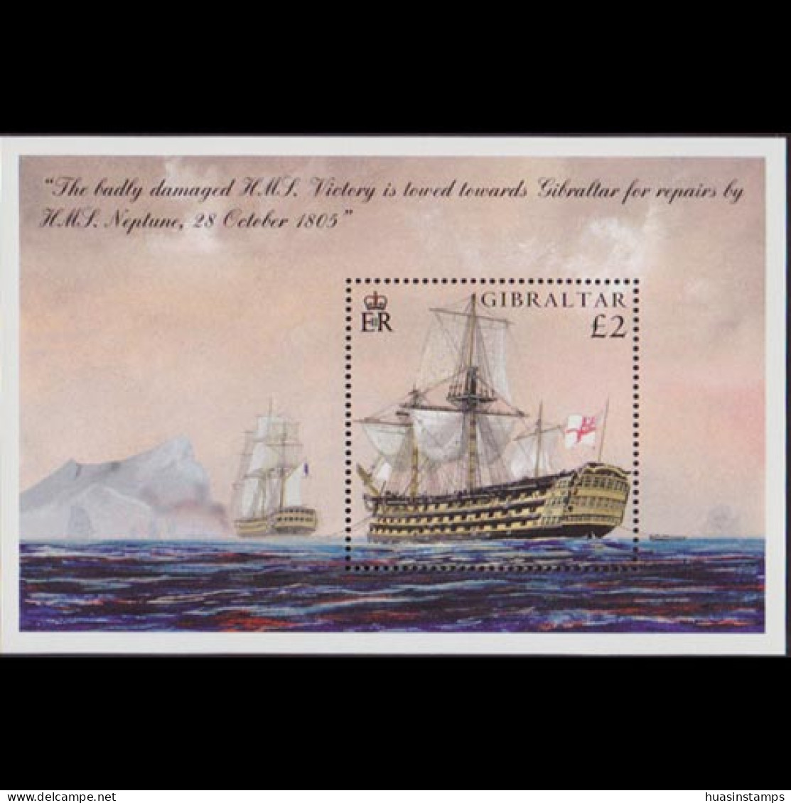 GIBRALTAR 2005 - Scott# 1009 S/S Trafalgar Battle MNH - Gibilterra