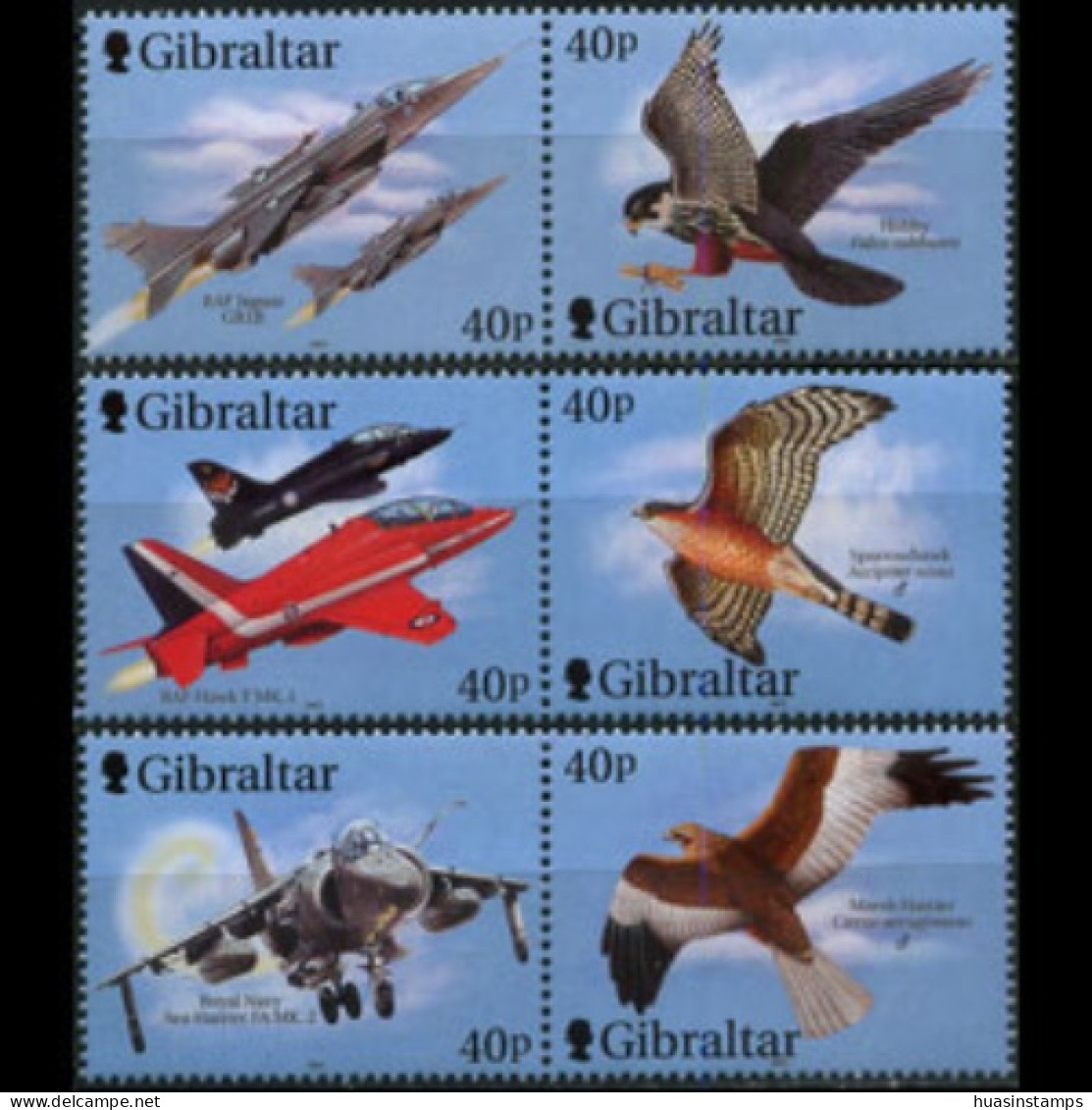 GIBRALTAR 2001 - Scott# 887-9 Fighter Planes Set Of 6 MNH - Gibilterra