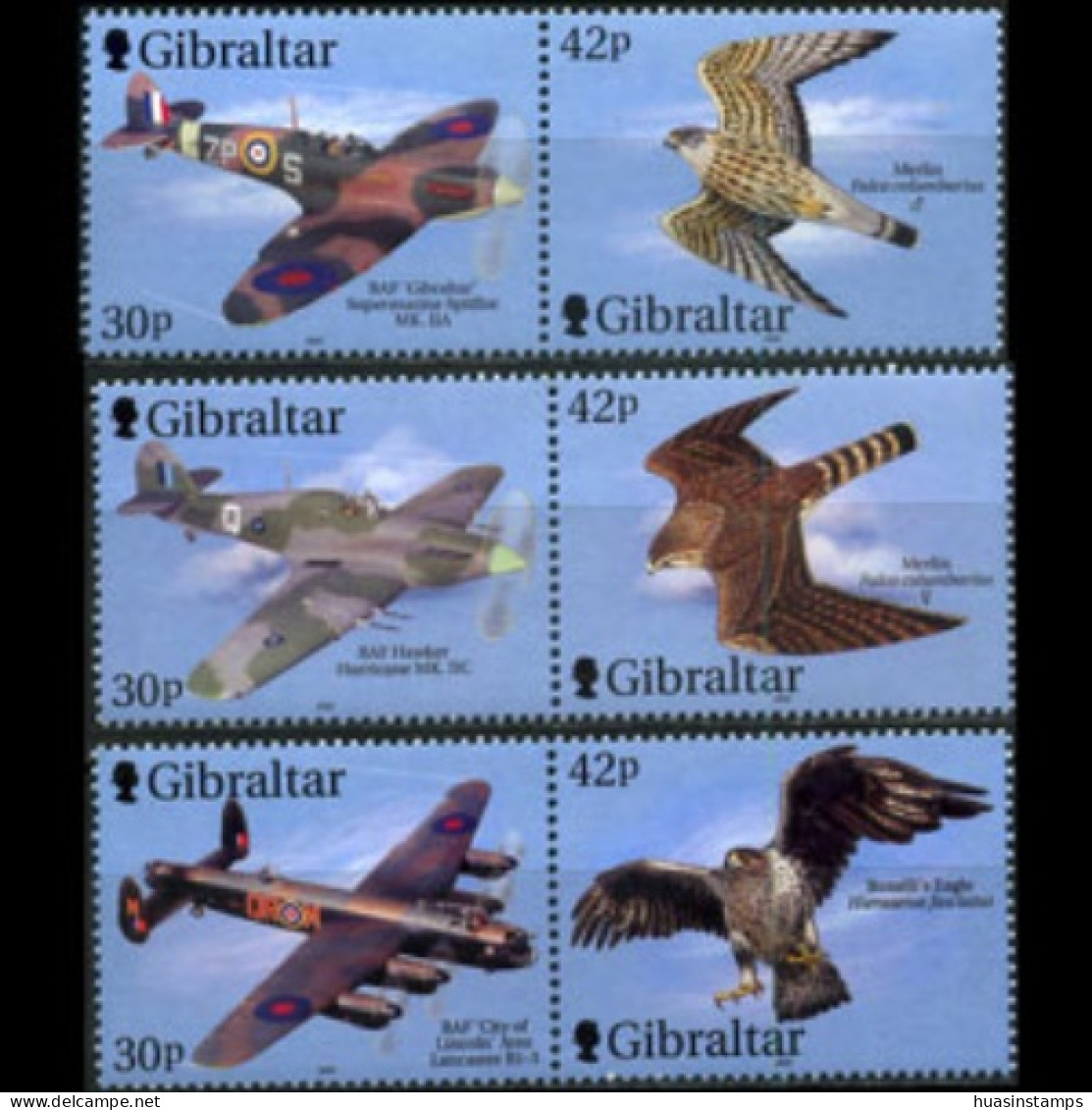 GIBRALTAR 2000 - Scott# 851-3 Fighter Planes Set Of 6 MNH - Gibraltar