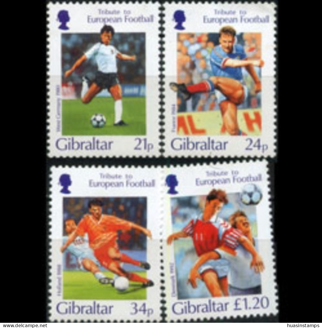 GIBRALTAR 1996 - Scott# 707-10 Euro Soccer Set Of 4 MNH - Gibraltar