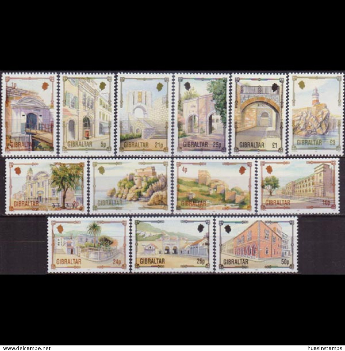 GIBRALTAR 1993 - #631-43 Bldgs Issued 1993 Set Of 13 MNH - Gibraltar