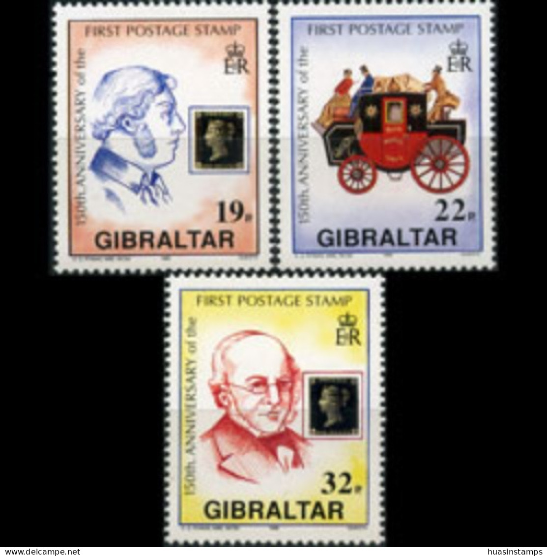 GIBRALTAR 1990 - #570-2 Penny Black 150th Set Of 3 MNH - Gibraltar