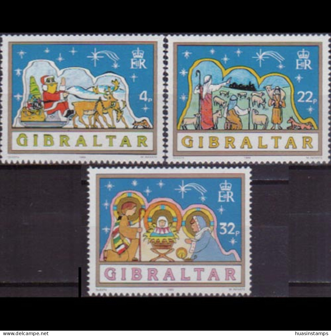 GIBRALTAR 1989 - Scott# 558-60 Christmas 4-32p MNH - Gibraltar