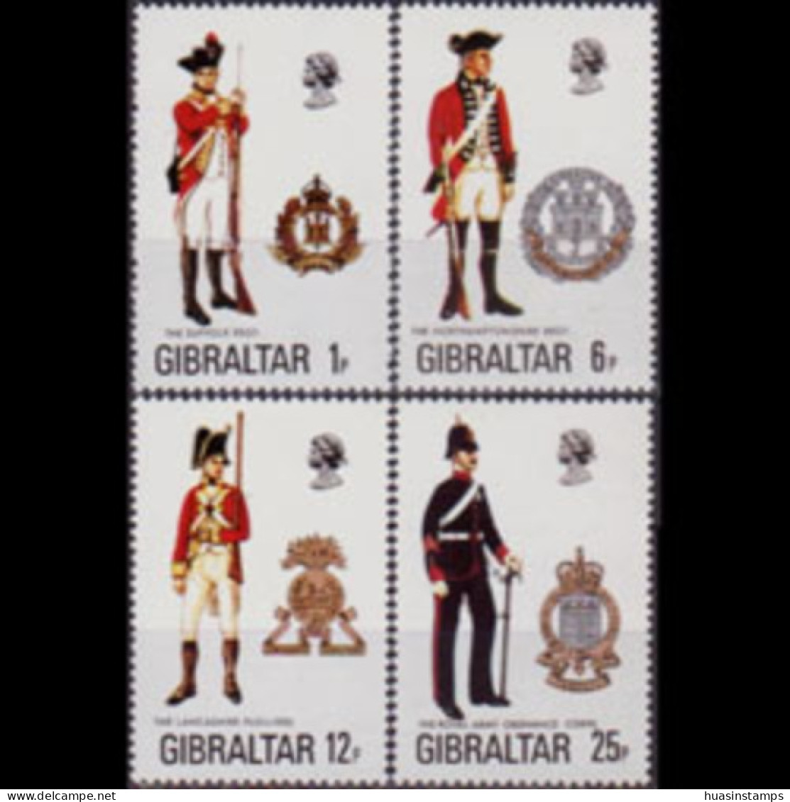 GIBRALTAR 1976 - Scott# 330-3 Mil.Uniforms Set Of 4 MNH - Gibraltar