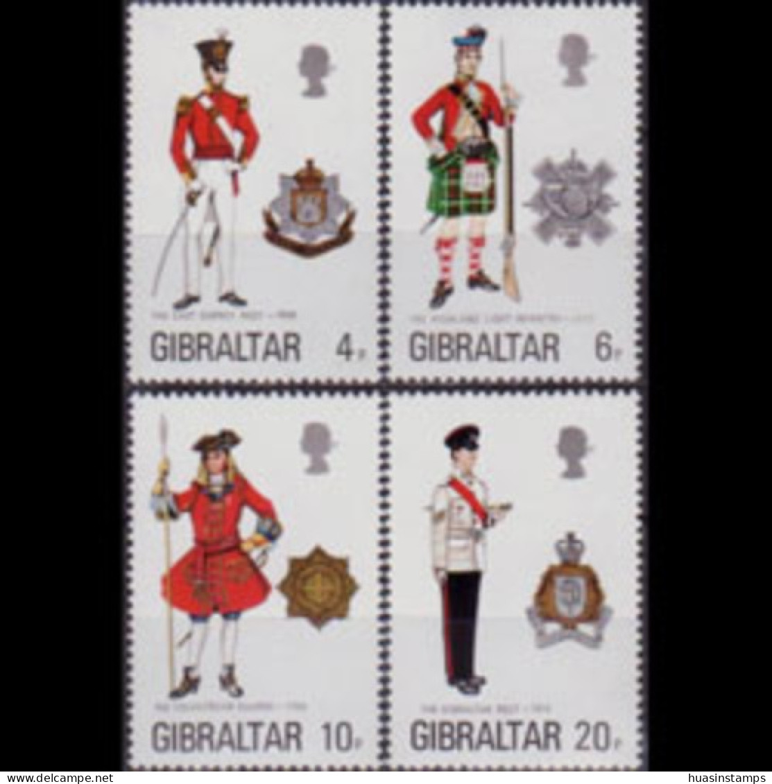 GIBRALTAR 1975 - Scott# 318-21 Mil.Uniforms Set Of 4 MNH - Gibraltar