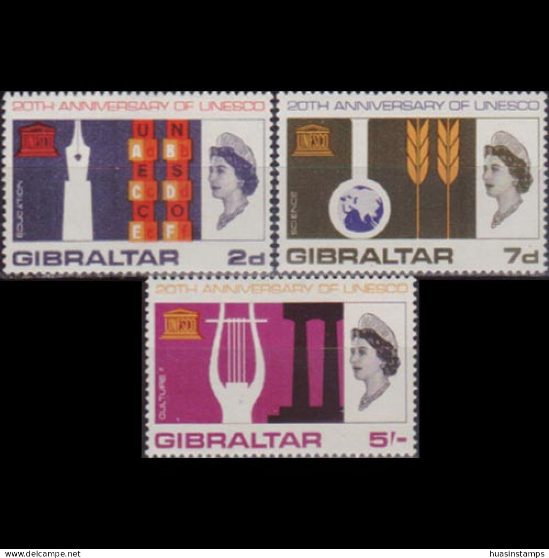 GIBRALTAR 1966 - Scott# 183-5 UNESCO Anniv. Set Of 3 MNH - Gibraltar