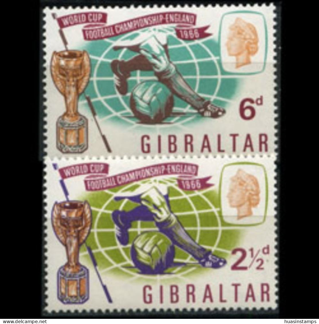GIBRALTAR 1966 - Scott# 175-6 W.Cup Soccer Set Of 2 LH - Gibraltar