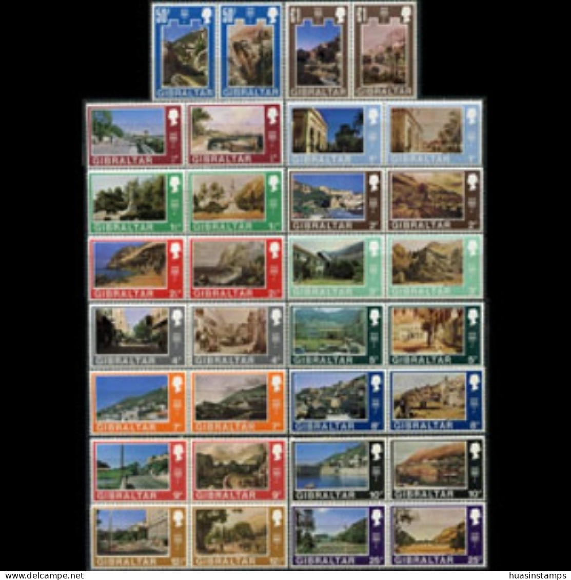 GIBRALTAR 1970 - Scott# 242a-72a Scenes Set Of 32 MNH - Gibraltar