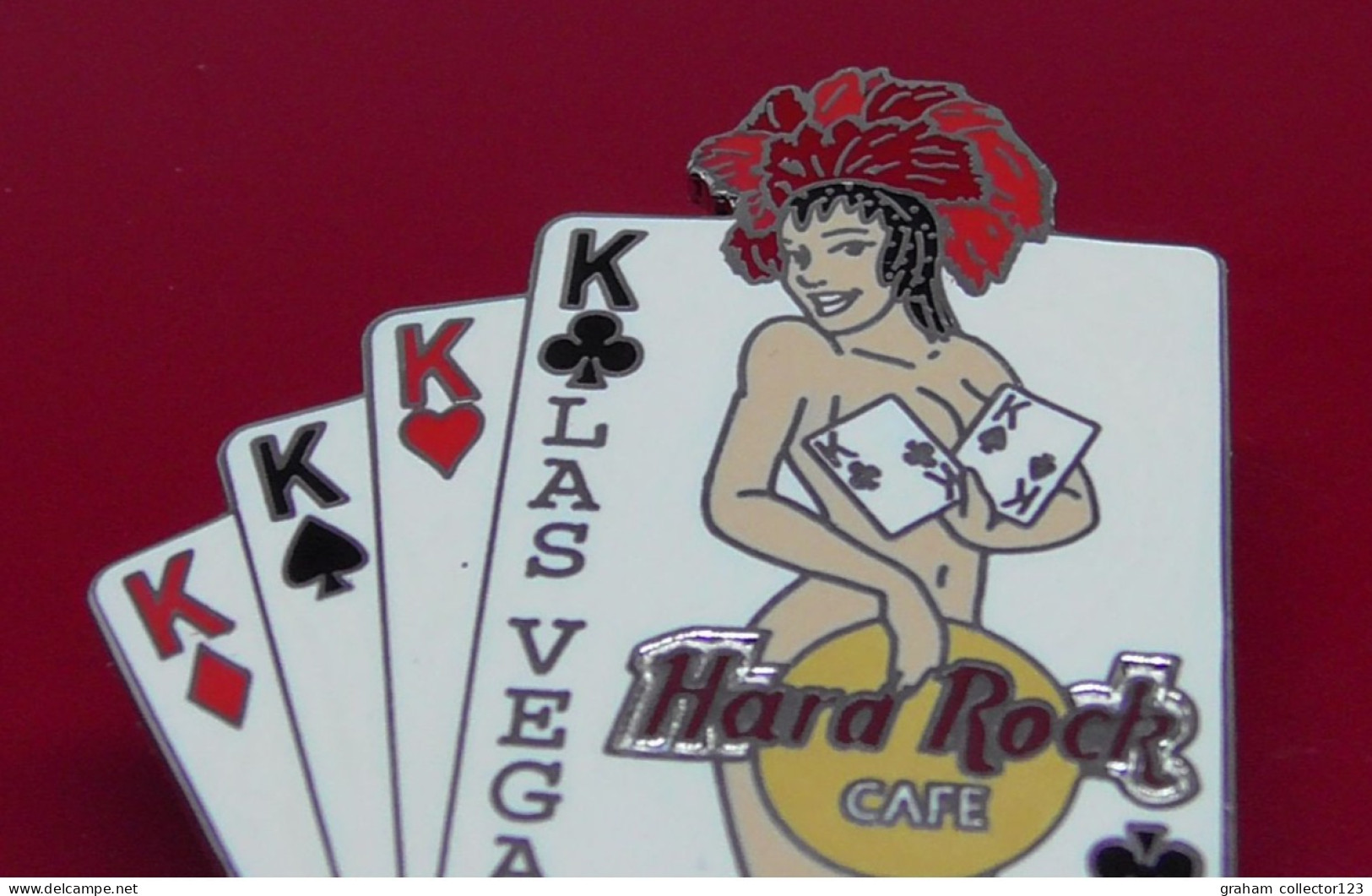 Hard Rock Cafe Enamel Pin Badge Las Vegas USA Gaming Girl Lady Cards Kings - Musica