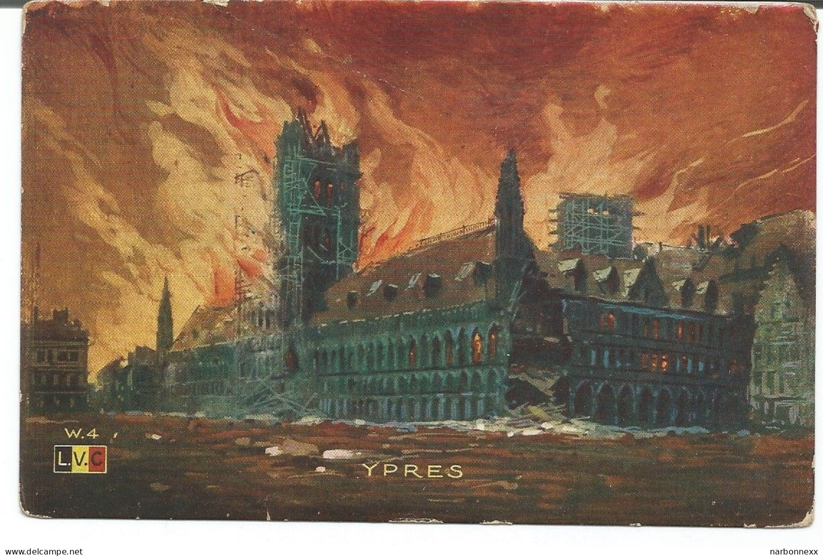 Cathedrale D'Ypres. Bombardement Première Guerre Mondiale - Catastrophes