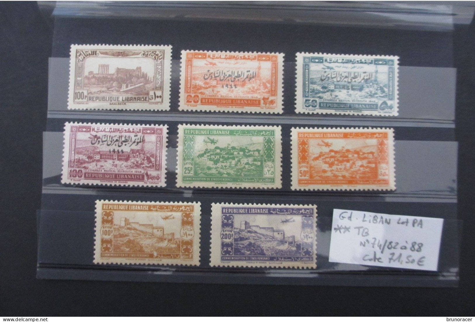 Gd. LIBAN LOT POSTE AERIENNE N°74/82 à 88 NEUF** TB COTE 71,50 EUROS VOIR SCANS - Airmail