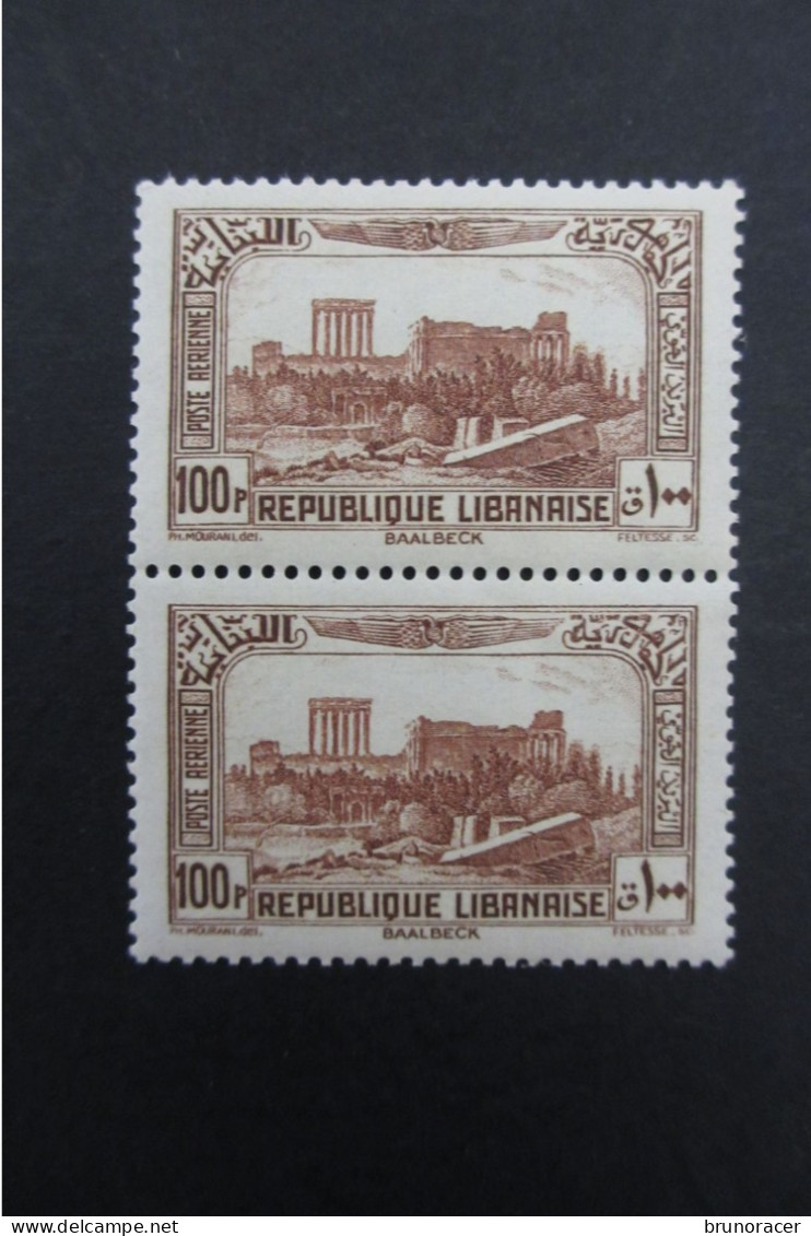 Gd. LIBAN POSTE AERIENNE N°74 EN PAIRE NEUF** TTB COTE 20 EUROS VOIR SCANS - Luchtpost