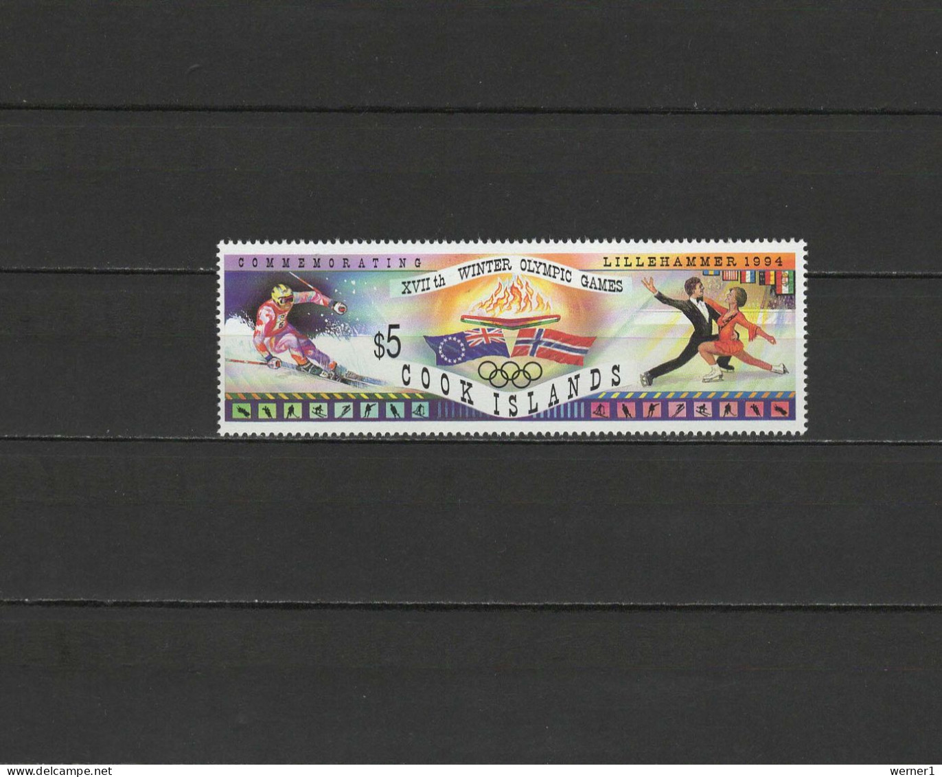 Cook Islands 1994 Olympic Games Lillehammer Stamp MNH - Hiver 1994: Lillehammer