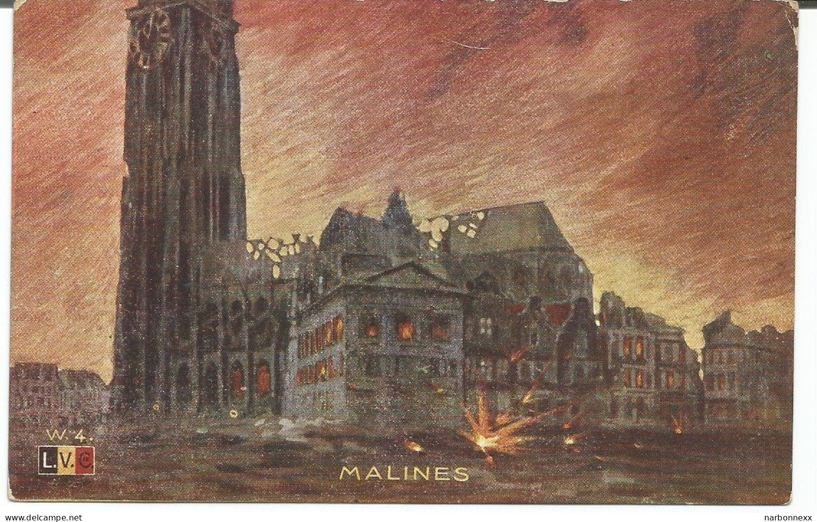 Cathedrale De Malines. Bombardement Première Guerre Mondiale - Catastrophes