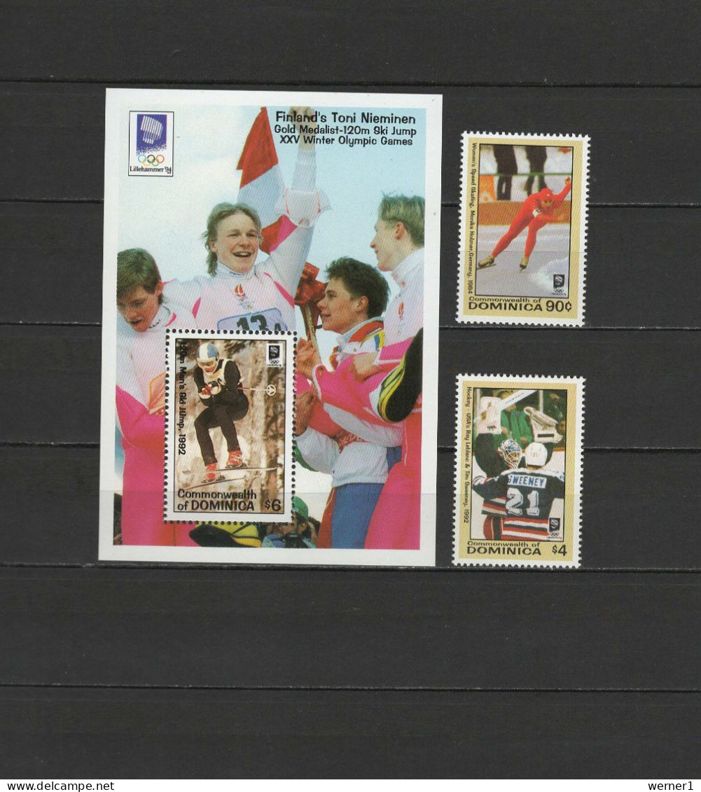 Dominica 1993 Olympic Games Lillehammer Set Of 2 + S/s MNH - Winter 1994: Lillehammer