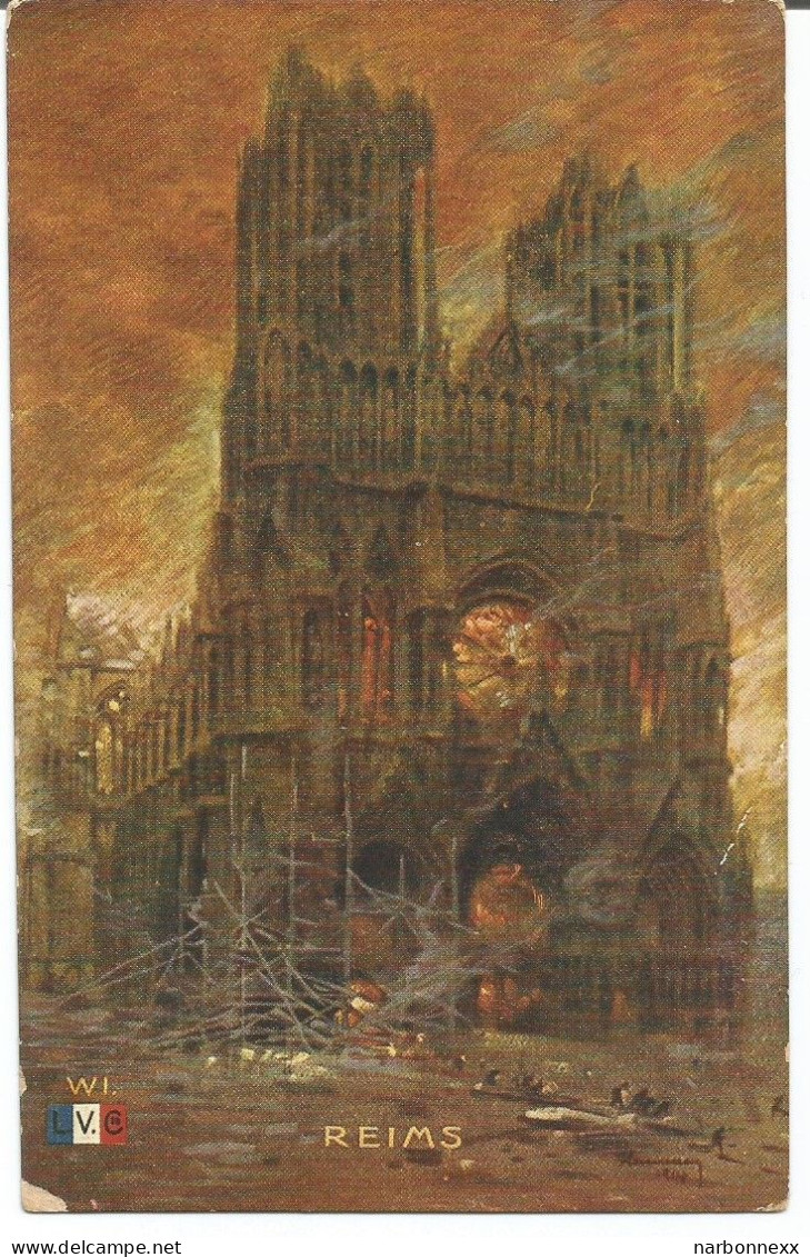 Cathedrale De Reims. Bombardement Première Guerre Mondiale - Disasters