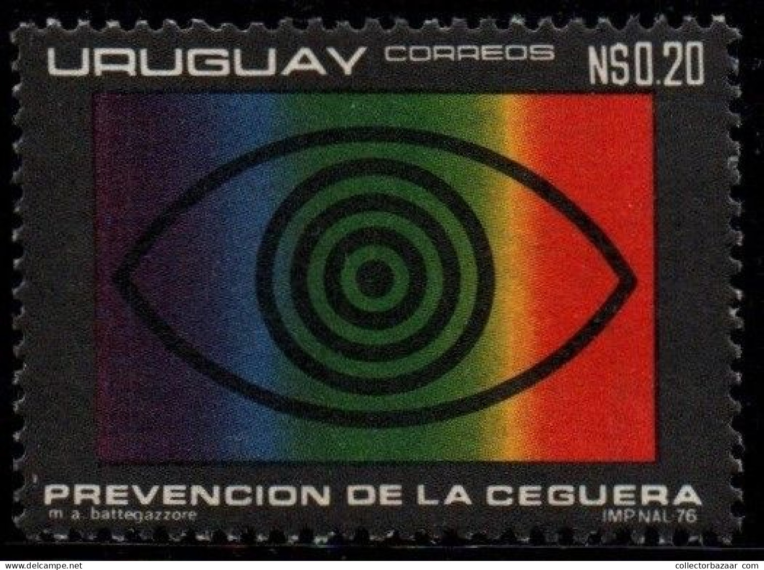 1976 Uruguay Eye And Spectrum Blindness Prevention #970 ** MNH - Uruguay