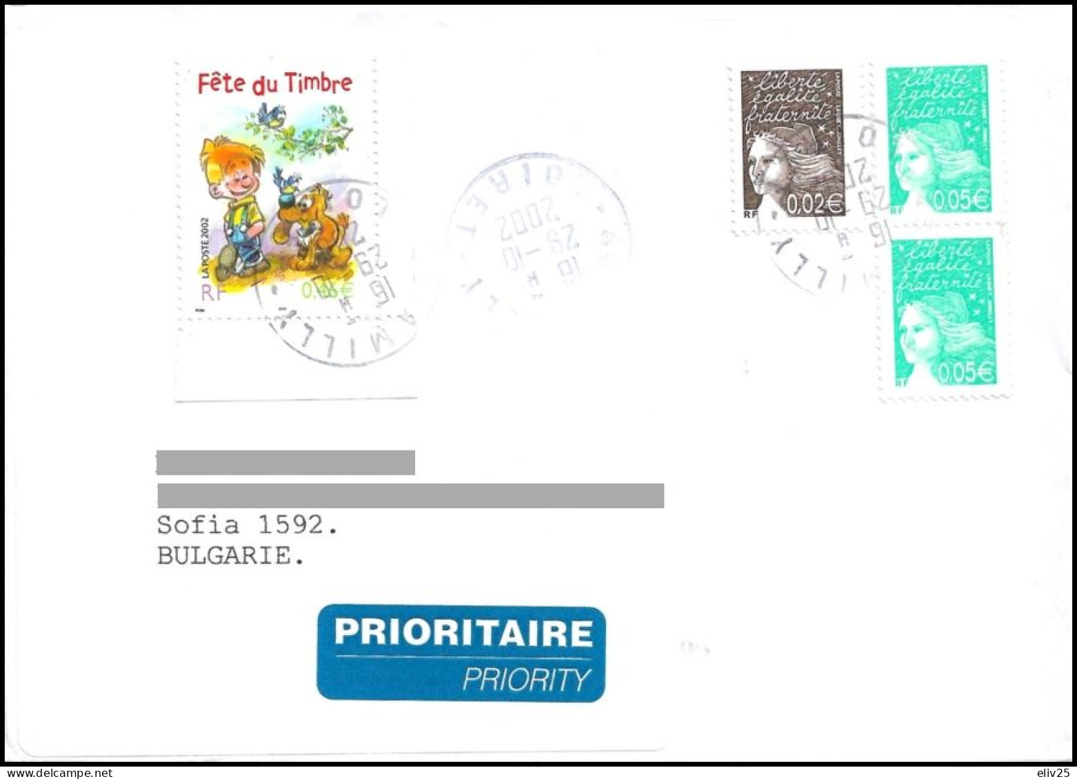 France 2002, Cover To Bulgaria - Briefe U. Dokumente