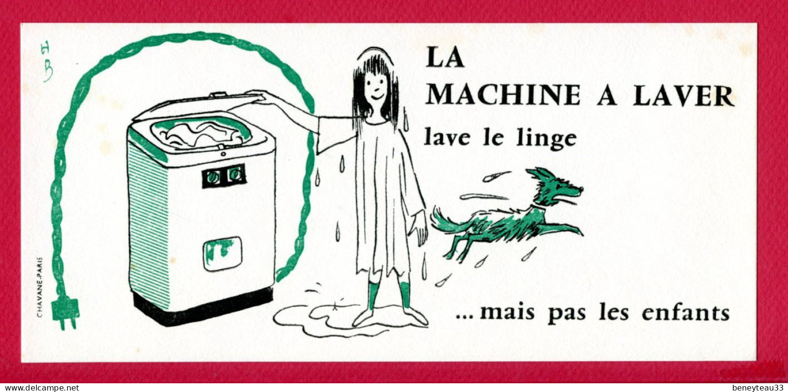 BUVARDS (Réf : BUV 049) LA MACHINE A LAVER Lave Le Linge Maiq Pas Les Enfants - Wash & Clean