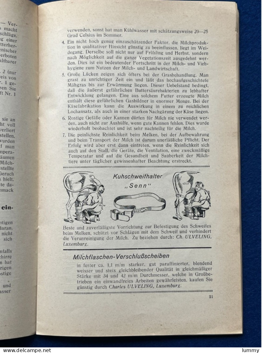 Luxembourg - Ulveling's Praktischer Ratgeber Für Die Luxemburger Milchwirtschaft - Heft 1 1933 - 52 S. 24,5x15 Cm Lait - Otros & Sin Clasificación