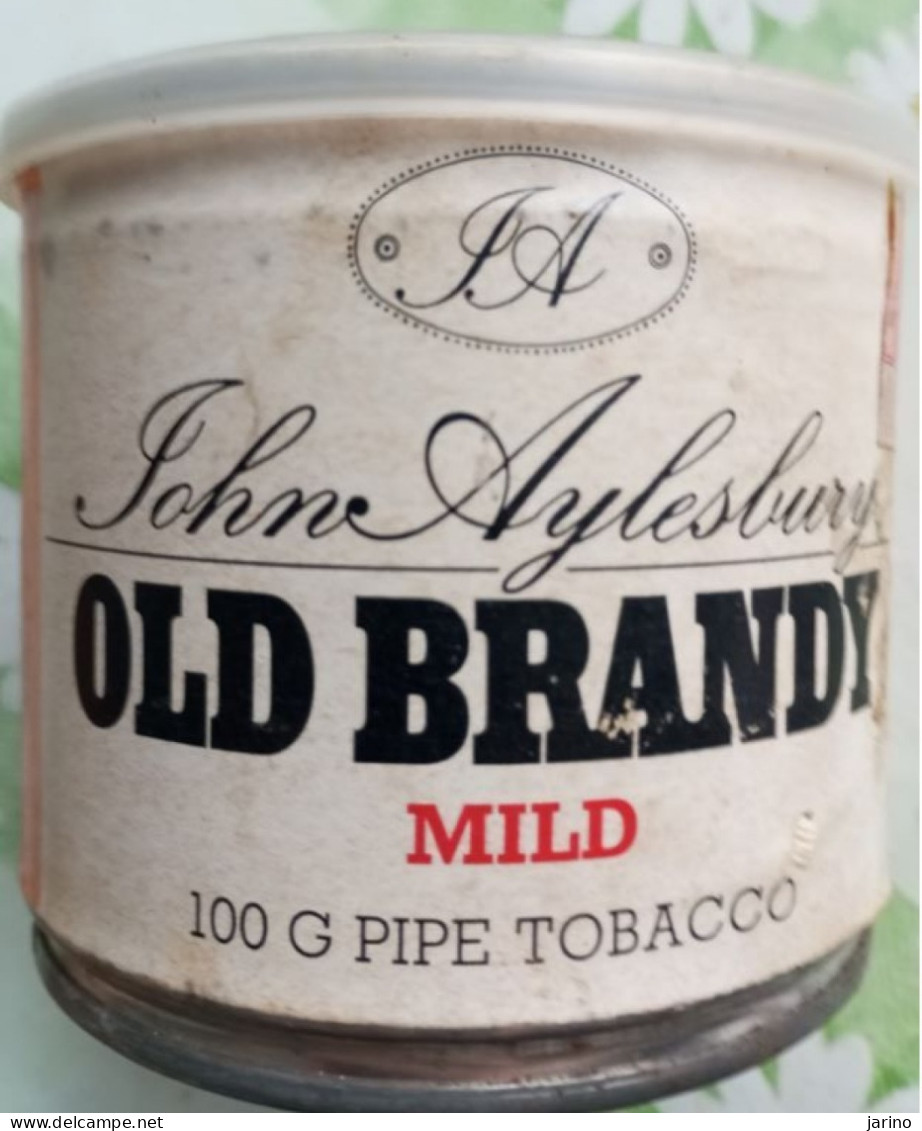 Ancient Empty Metal Tobacco Box John Aylesbury OLD BRANDY, Made In Germany, Average 11,5 Cm - Boites à Tabac Vides