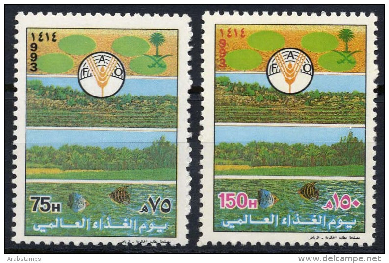 1993 SAUDI ARABIA World Food Day Complete Set 2 Values  MNH - Saudi Arabia