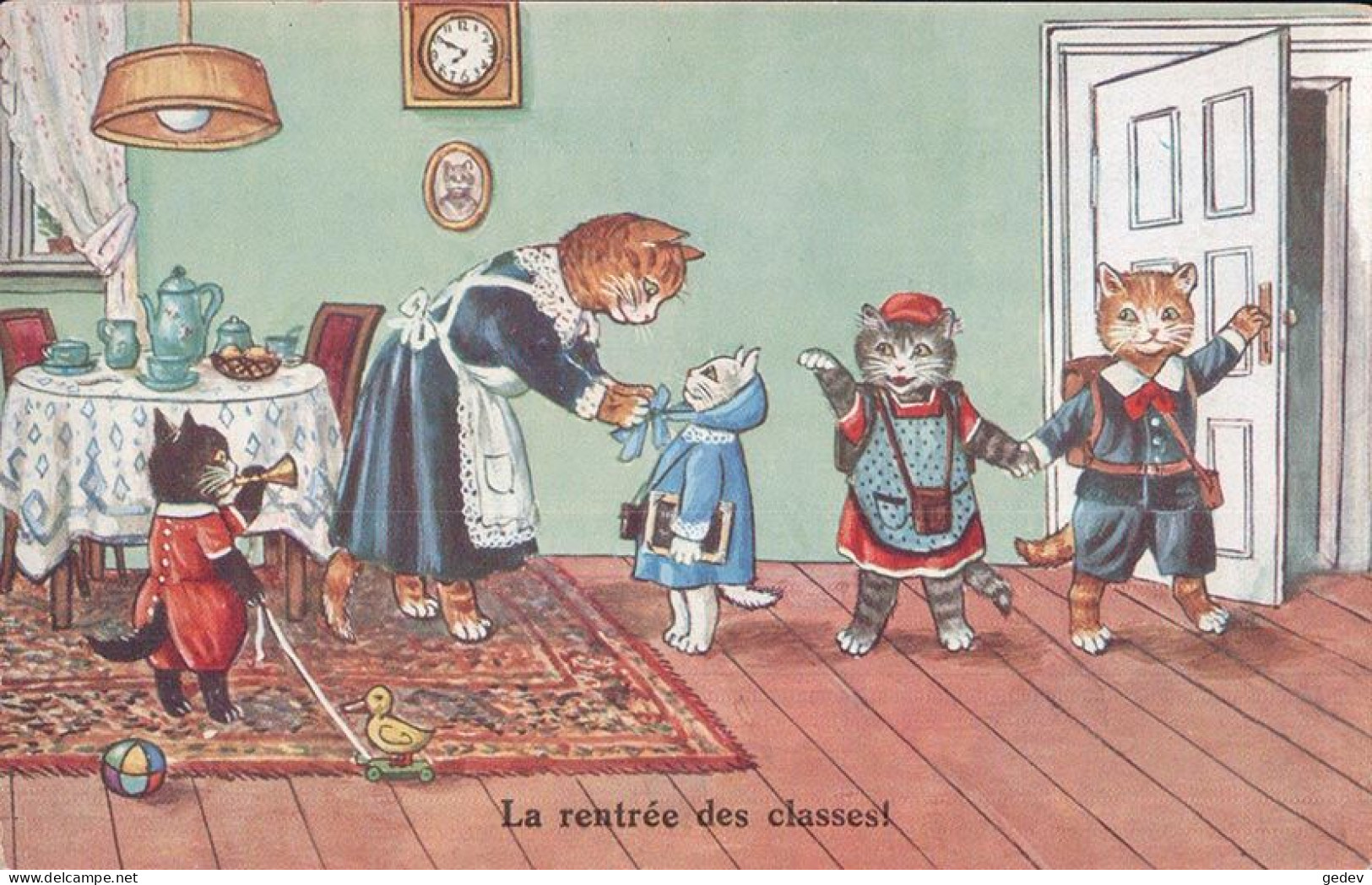 Chats Habillés, La Rentrée Des Classes (73123) - Dressed Animals