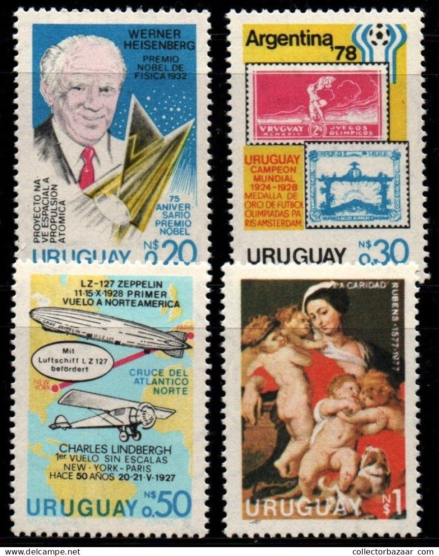 1977 Uruguay Events Nobel Prizes Soccer World Cup Flight And Rubens  #979 - 982 ** MNH - Uruguay