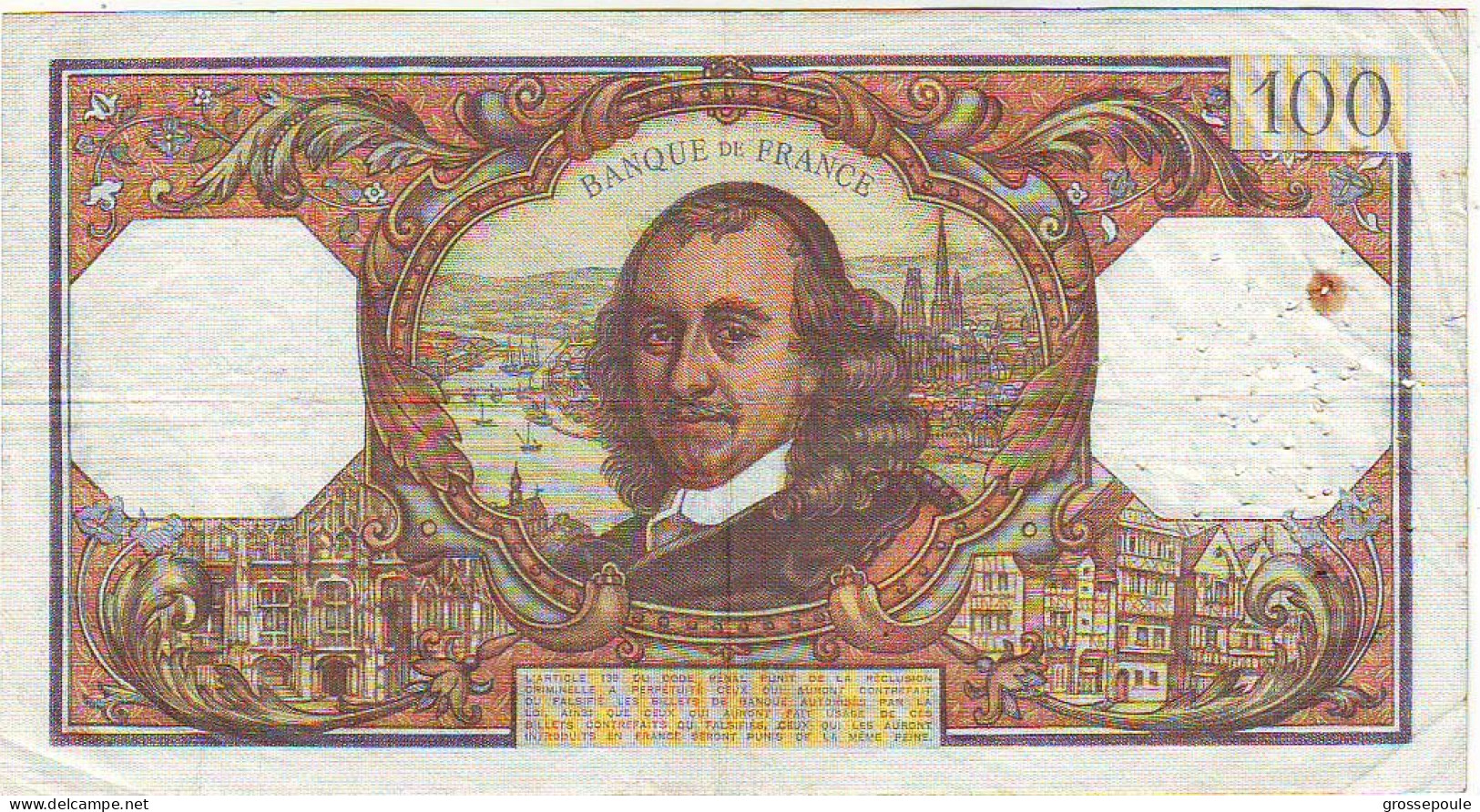 100 FRANCS CORNEILLE Du 5.11.1970 - R.507 - N° 45523 -  TTB - 100 F 1964-1979 ''Corneille''