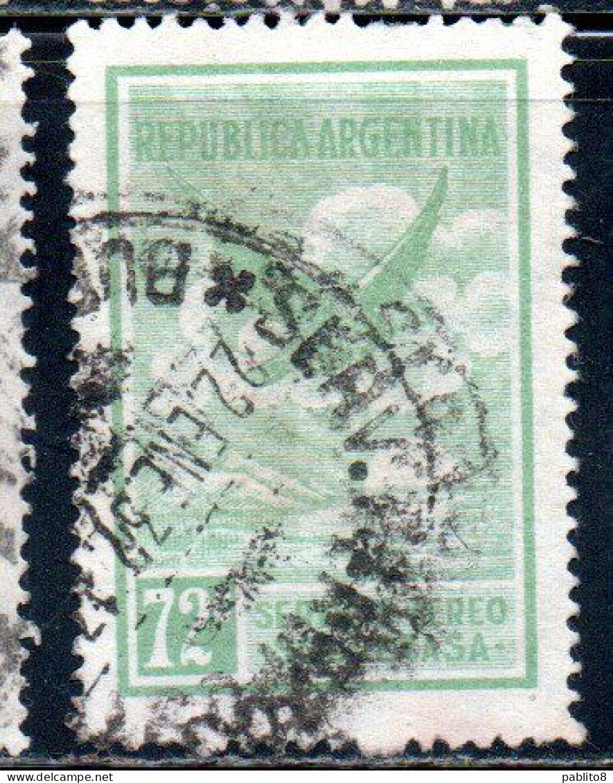 ARGENTINA 1928 AIR POST MAIL CORREO AEREO AIRMAIL EAGLE 72c USED USADO OBLITERE' - Luchtpost